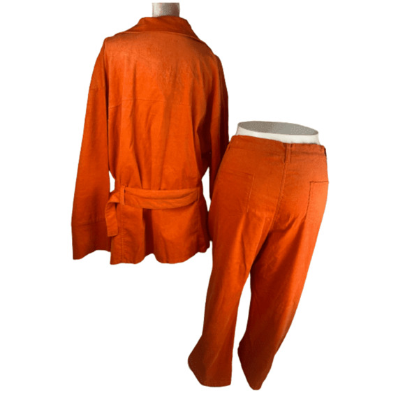 Gold Flava women's orange corduroy pant set size 32 super plus - Picture 2 of 3